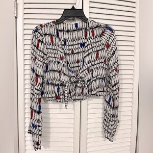 Cropped silk white shrug bolero